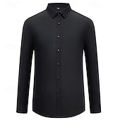 cheap Men's Dress Shirts-Men's Shirt Dress Shirt Button Up Shirt Tuxedo Shirts Solid / Plain Color Office &amp; Career Daily Wear Navy Blue+Black Black Black+Gray Long Sleeve Shirt Collar All Seasons Clothing Apparel Multi-pack