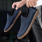 preiswerte Slipper Schuhe-Atmungsaktive Herren-Slip-On-Wanderschuhe aus Strick – leichte Mesh-Sneaker für Sommerreisen, Outdoor-Aktivitäten und Komfort im Alltag
