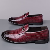 voordelige Loafers-Groene instappers met krokodillenmotief voor heren – casual zakelijke stijl, comfortabele schoenen van imitatieleer voor op kantoor en dagelijks gebruik