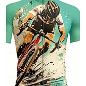 abordables Maillots pour hommes-Homme Maillot de cyclisme Manche Courte Cyclisme Maillot Top avec 3 poches arrière Résistant aux UV Séchage Rapide Fermeture Éclair Frontale Bandes réfléchissantes Vert Des sports Vêtement Tenue