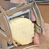 billige Kjøkkenutstyr og -redskap-Pommes frites potetgullkutter multifunksjonell grønnsaksskjærer i rustfritt stål for hjemmekjøkken enkelt stripeskjæreverktøy for poteter, agurker og andre grønnsaker praktisk bruk