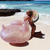 cheap Outdoor Activity-Giant Pink Flamingo Inflatable Pool Float for Adults - Durable PVC Water Toy with Large Cushioned Seat Perfect for Pool Parties and Relaxation Adult Water Toy  Playful Design  Thick Inflatable Toy