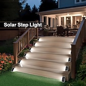 abordables Éclairage au sol-Lumières de Marche Solaire 2/4 Pcs Extérieures 13LEDs Lumières de Marches Solaires IP65 Étanches Lumières de Jardin pour Escaliers Pas de Patio Porte Avant Éclairage Décoration pour Halloween