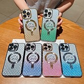 voordelige iPhone-hoesjes-telefoon hoesje Voor iPhone 16 15 14 Pro Max Plus iPhone 16e iPhone 13 Pro Max Achterkant Ondersteuning draadloos opladen Niet-vergelend Bling glitter glanzend Kleurgradatie