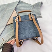 economico Zaini per Bambini e Adolescenti-Graziosa borsa a tracolla con fiocco per ragazze: piccola borsa a tracolla in tela e PU per la scuola, le gite del fine settimana e l'abbigliamento casual