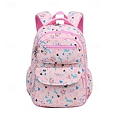 economico Zaini per Bambini e Adolescenti-Zaino scolastico stampato per bambine con ciondolo a forma di cuore con cerniera, zaino multitasche leggero e impermeabile per studenti delle scuole elementari e medie, disponibile in rosa, viola, blu e beige
