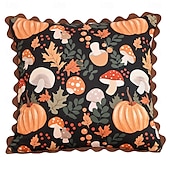 billige Putetrekk-1 stk. halloween putetrekk, gresskar geometrisk uformelt firkantet glidelås tradisjonell klassisk