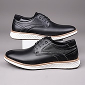 economico Casuale-Per uomo Oxfords Camminata Casual Pelle PU Confortevole Antiscivolo Traspirante Allacciatura Nero Marrone Autunno Inverno