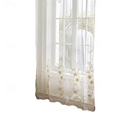 preiswerte Sofabezug-Curtian Drapes, bestickte transparente Vorhänge mit 3D-Blumenapplikation, handgefertigte Tüllvorhänge für Wohnzimmer, Schlafzimmer oder Balkon, moderne minimalistische Fensterpaneele, fertig zum