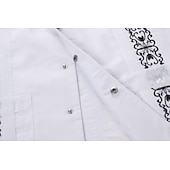 お買い得  メンズエリートシャツ-男性用 シャツ ブラック ホワイト ルビーレッド ブルー グレー 半袖 刺しゅう シャツカラー カジュアル 刺しゅう 衣類 エレガント 旅行度假风 ヴィンテージ 日常