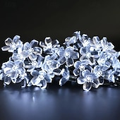 abordables Guirlandes lumineuses led-Guirlande lumineuse solaire en forme de cerisier, 12 m, 100 LED, luminaire décoratif d&#039;extérieur, idéal pour Noël, un mariage, une cour, un balcon ou une clôture, idéal pour Halloween