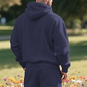 abordables sudaderas basicas hombre-Hombre Sudadera Sudadera con capucha y cremallera de un cuarto Sudadera con capucha de lana Negro Blanco Azul Marino Caqui Gris Claro Con Capucha Plano Bolsillo Cremallera de un cuarto Deporte Diario