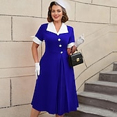 levne Šaty-Retro 50. léta Rockabilly Polední Šaty na šaty Flare šaty Větší velikosti A-Linie Maškarní kostým Dámské Dovolená Maturita Párty a večer Dospělí Šaty Jaro léto