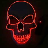 ieftine Măști-Schelet Craniu Halloween Mască Mască LED Infricosator Strălucitor în Întuneric Aprinde LED-ul Adulți Bărbați Pentru femei Unisex Halloween Carnaval Performanță Petrecere Costume de Halloween ușoare