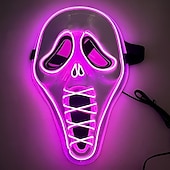 levne Masky-Ghostface předvečer Všech svatých Maska LED maska Výkřik Horor Strašidelný Svítí ve tmě. Rozsvítí se LED Full face Dospělé Pánské Dámské Unisex předvečer Všech svatých Karneval Výkon Párty Plesov