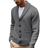 preiswerte Herren Strickjacke-Herren Pullover Kleid Pullover Strickjacke Reißverschluss-Pullover Strickpullover Gerippt Stricken Normale Oberteile Gestrickt Gerippt Einfach Schalkragen Mode Schals Lässig Alltagskleidung Bekleidung