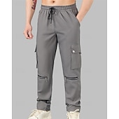 economico Pantaloni cargo-Per uomo Pantaloni Cargo Pantaloni Elastico in vita Coulisse Multi-tasche Semplice Indossabile All&#039;aperto Quotidiano Campeggio &amp; Escursionismo Moda Classico Nero Marrone Micro-elastico