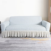 cheap Sofa Cover-3D Bubble Lattice Elegant Stretch Sofa Cover Loveseat Cover Couch Cover Spandex Elastic Sofa Slipcover Protector with Skirt
