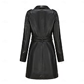 cheap Winter Coats-Women&#039;s Coat Windproof Comfortable Pocket Full Zip Fashion Street Style Plain Outdoor Casual Daily Long Turndown Regular Fit Long Sleeve Outerwear Black Burgundy Camel Fall Winter