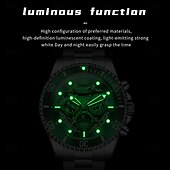 abordables Montres à quartz-OLEVS Hommes Montre à quartz Créatif Mode Décontracté Montre-bracelet Remontage automatique Phase de Lune Lumineux IMPERMÉABLE Acier Suivre