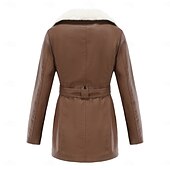abordables vestes en sherpa-Femmes Veste en Polaire Confortable Fermeture intégrale Mode street style Uni Extérieur Décontracté Quotidien Régulier Col Rabattu Coupe régulière manche longue Vêtements d&#039;extérieur Noir Bleu Chameau