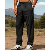 cheap Running Pants &amp; Tights-Men's Running Pants Sports Trousers Jogger Sweatpants Drawstring Pocket Straight Bottoms Gym Athleisure Workout Summer Spring Lightweight Breathable Fishing Hiking Running Loose Fit Sportswear