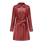 cheap Winter Coats-Women&#039;s Coat Windproof Comfortable Pocket Full Zip Fashion Street Style Plain Outdoor Casual Daily Long Turndown Regular Fit Long Sleeve Outerwear Black Burgundy Camel Fall Winter