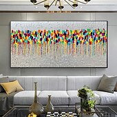 preiswerte Ölgemälde-Mintura handgefertigte abstrakte, farbenfrohe, strukturierte Ölgemälde auf Leinwand, Wandkunst, Dekoration, modernes abstraktes Bild für die Inneneinrichtung, gerolltes, rahmenloses, ungedehntes