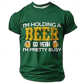 ieftine Tricouri amuzante pentru bărbați-Oktoberfest Bărbați Amuzant Bere Tricou Manșon scurt Tricou Tipărire 3D Stil Nautic Cămașă Modă Exagerat Zilnic Petrecere Stradă Casual Negru Albastru piscină Trifoi Vară Primăvară Toate Sezoanele