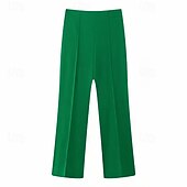 economico pantaloni eleganti da donna-Per donna Pantaloni Eleganti Gamba larga Pantaloni Moda Streetwear Lunghezza intera Vita Alta Semplice Elastico in vita Traspirabilità Confortevole Streetwear Abbigliamento quotidiano Uscire Nero