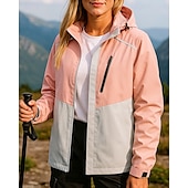billige Vanntette jakker-Dame Vindtett jakke Turjakke Hardshell jakke Utendørs Vanntett Vindtett Turantrekk Turklær Vår Høst Topper Camping / fotturer / grotting Løp Lapper Rosa Lilla Grønn