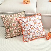 billige Putetrekk-1 stk. halloween putetrekk, gresskar geometrisk uformelt firkantet glidelås tradisjonell klassisk