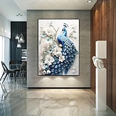 abordables Jusqu'à 30 $-1 affiche d'art de paon moderne sans cadre, peinture sur toile, salon, affiche sur toile moderne, décoration de chambre et de salon