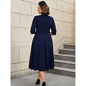 cheap Dresses-Retro Vintage 1950s Rockabilly Midi A Line Dress Flare Dress Plus Size A-Line Women&#039;s Vacation Homecoming Party &amp; Evening Adults Dress Spring &amp; Summer
