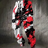 economico pantaloni da jogging-Per uomo Animale Drago Scuro Pantaloni da tuta Joggers Pantaloni Misura del girovita medio Vita elastica con coulisse Casual Jogging Abbigliamento casual alla moda Allenamento Pantaloni sportivi con