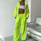 رخيصةأون بدلات رياضية-نسائي بدلة رياضية بنطلونات بنطلون رياضي رباط جيب ألوان متناوبة أطقم ملابس رياضية الربيع أسود أحمر الصالة الرياضية تدريب ركض خصر عالي ضد الهواء خفة الوزن رطوبة فتل كم طويل رياضة ألبسة رياضية مرن نسبياً