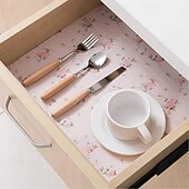 cheap Kitchen Utensils &amp; Gadgets-PVC Cabinet Waterproof Buffer Paper Moisture Proof Drawer Liner Shelf Wardrobe Kitchen Shoe Cabinet Mat Non Slip Protective Pad for Home Storage Organization and Decoration