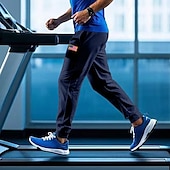 billiga Joggingbyxor-Herr Atletiska byxor Joggingbyxor Joggare Långbyxor Ficka Elastisk midja Snörning Amerikanska flaggan Komfort Utomhussport Dagligen Mode Ledigt Svart Gul Microelastisk
