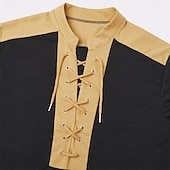 billiga grundläggande t-shirts-Herr T-shirt T-shirts Kortärmad Krage Sommar Färgblock Vintage Mode Spetsknuten Mönster Ledigt Dagligen Sport Mörkbrun Drak Grey Blå Topp t-shirt för män