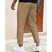levne Kalhoty chinos-Pánské Upnuté Kalhoty Kalhoty chinos Šňůrky Kapsy Bez vzoru Pohodlné Po kotníky Denní Obchod Práce Módní Klasický styl Vodní modrá Černá Lehce elastické