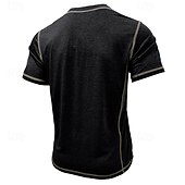 halpa Rento Henley T-paita-Miesten Henley-paita Puuvillainen paita T-paidat Lyhythihainen Yhtenäinen väri Tavallinen Solid Color Muoti Suunnittelija Vapaa-aika Väripaletti Napit Henley ulko- Kausaliteetti Päivittäin Kesä