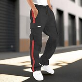 preiswerte Cargohosen-Herren Cargo-Hosen Hose Elastischer Bund Kordelzug Mehrere Taschen Einfach tragbar Outdoor Täglich Campen und Wandern Mode Klassisch Schwarz / Rot Schwarz / Weiß