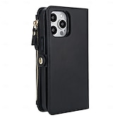 tanie Etui do iPhone&#039;ów-telefon Kılıf Na iPhone 16 15 14 Pro Max Plus iPhone 16e iPhone’a 13 Pro Max . iPhone 13 Mini Etui na karty portfela ze smyczą Obsługa ładowania bezprzewodowego Gniazdo karty Retro TPU Skóra PU
