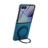 abordables Coques Samsung-téléphone Coque Pour Samsung Galaxy Z Flip 7 Z Flip 6 Z Flip 5 Z Flip 4 Z Flip 3 Coque Arrière Supporte la Charge Sans Fil Support Antichoc Rétro TPU faux cuir
