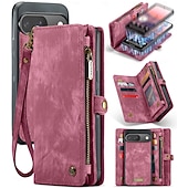 お買い得  その他のスマホケース-電話 ケース 用途 グーグル ピクセル9プロ ピクセル9プロXL ピクセル9 ピクセル9a ウォレットカードケース 取り外し可 ジッパ－ リストストラップ付き TPU PUレザー