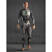 olcso Páros és csoportos jelmezek-kiborg robot testruha halloween csoportos páros jelmezek teljes testes macskaruha ijesztő jelmez férfi női fiú gyerek felnőttek előadás party klub halloween karnevál halottak napja könnyű