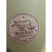 baratos observação de pássaros e vida selvagem no quintal-Disco de cobre para banheira de pássaros, disco de limpeza de cobre 99,99% puro reforçado com 0,6 mm com suporte de três pontos para água limpa e segura em todas as estações, ajuste universal para