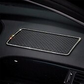 お買い得  車両サービス-車用ラインストーン滑り止めマット、キラキラ光る羽根模様のダッシュボード電話パッド、携帯電話や小物用の滑り止め車内装飾マット