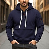 economico Felpa Tattica-Per uomo Felpa con cappuccio Felpa con cappuccio e zip corta Felpa con cappuccio in pile Felpa con cappuccio tattica Nero Blu marino Cachi Grigio chiaro Grigio scuro Con Cappuccio Semplice Tasca