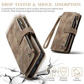 cheap Samsung Cases-Case with Wrist Strap CASEME C30 Samsung Series Zip Multi-Card Pouch PU Leather Case